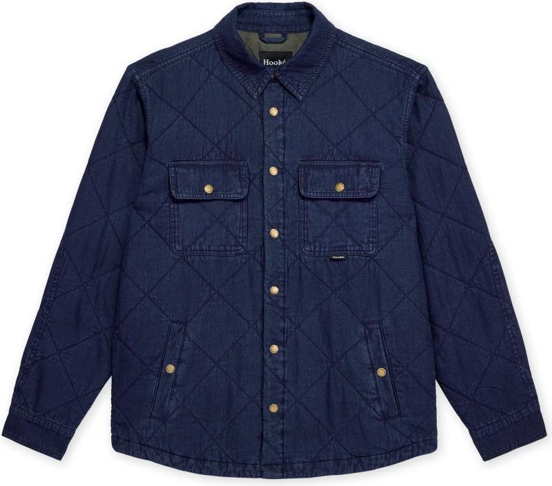 Denim Quilted Jacket Shirt - Mens - blue denim 1