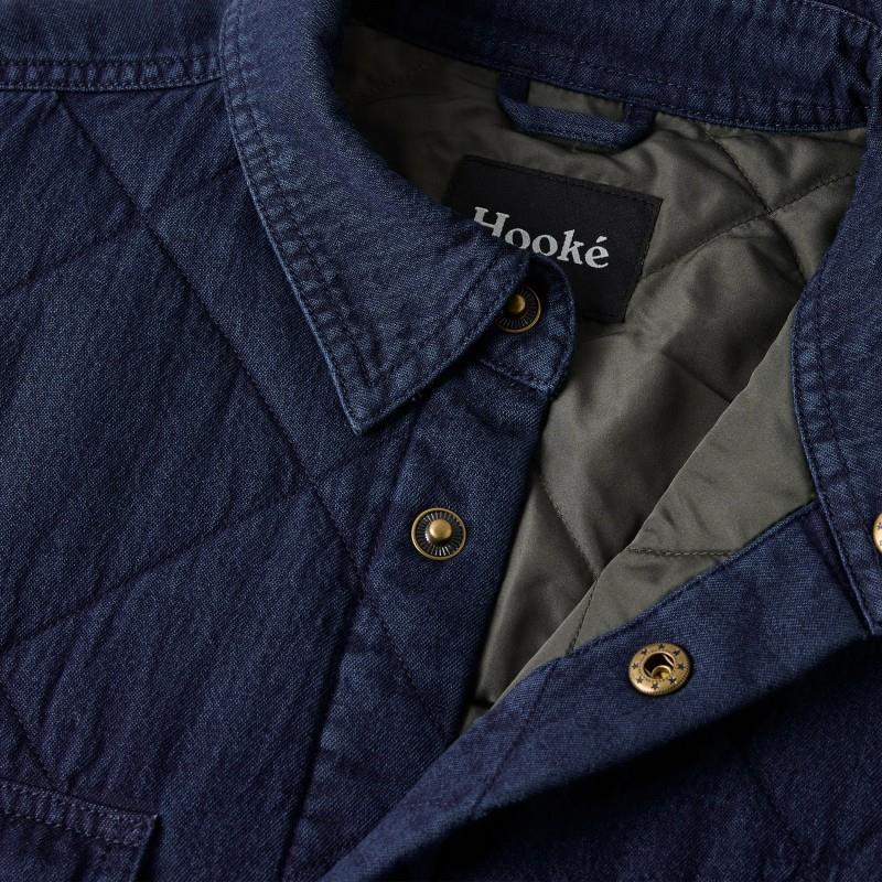 Denim Quilted Jacket Shirt - Mens - blue denim 1