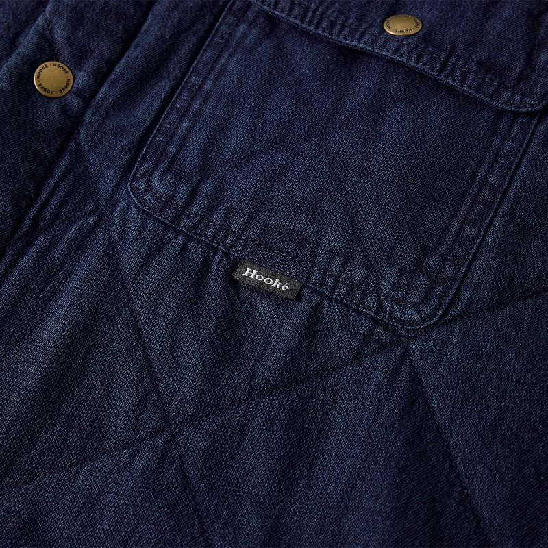 Denim Quilted Jacket Shirt - Mens - blue denim 1