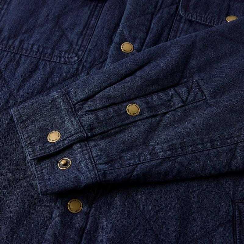 Denim Quilted Jacket Shirt - Mens - blue denim 1