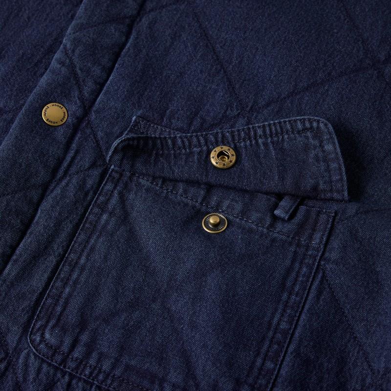 Denim Quilted Jacket Shirt - Mens - blue denim 1
