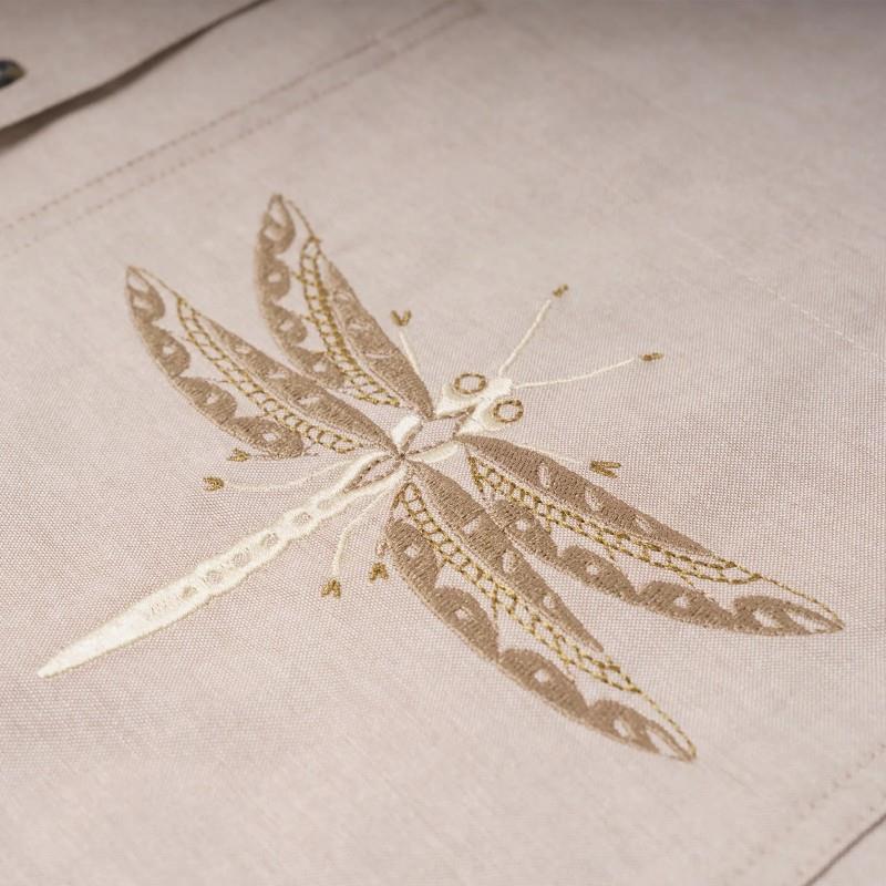 Dragonfly Chambray Shirt - Womens - sand 1