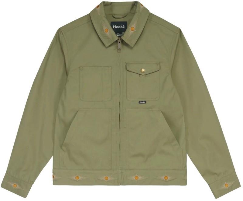 Embroidered Light Work Jacket - Womens - burnt olive 1
