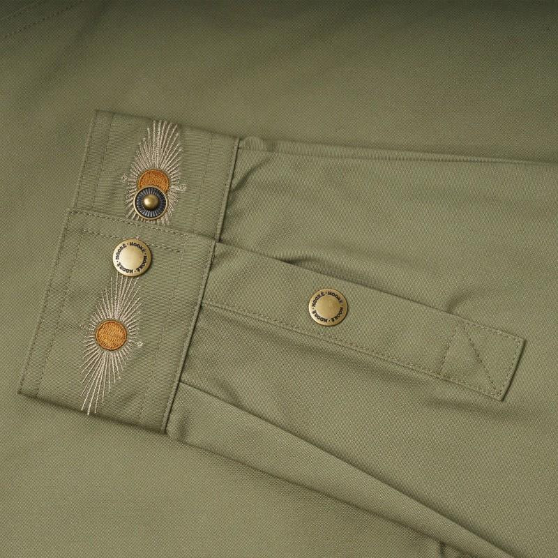 Embroidered Light Work Jacket - Womens - burnt olive 1