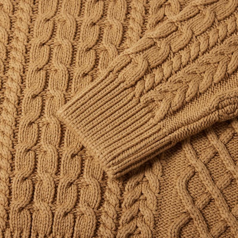 Fisherman Sweater - Womens - Tan 4