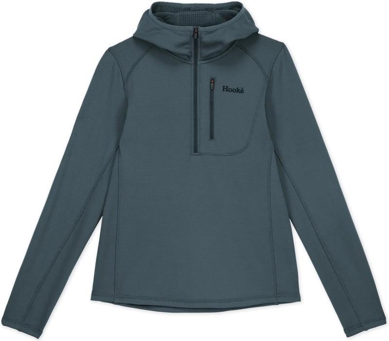 Grid Base Layer Hoodie - Womens - dark slate 1