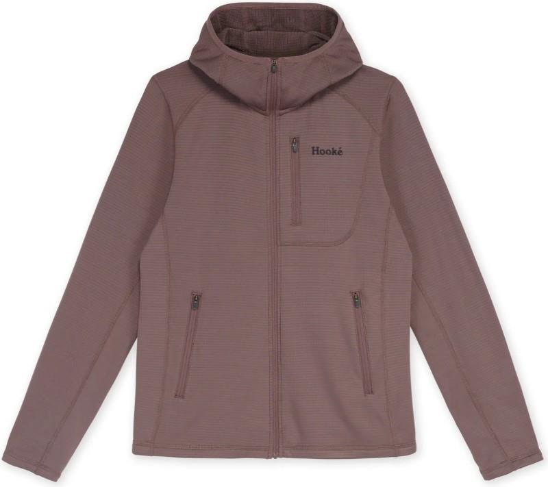 Grid Fleece Full-Zip Hoodie - Womens - dark fig 1