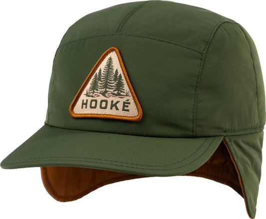 Insulated Winter Cap - dark green / camel 1