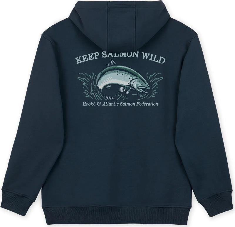 Keep Salmon Wild Hoodie - Mens - navy 1