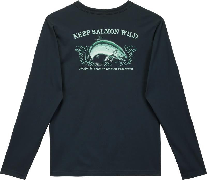 Keep Salmon Wild LS Tee - Womens - navy 1