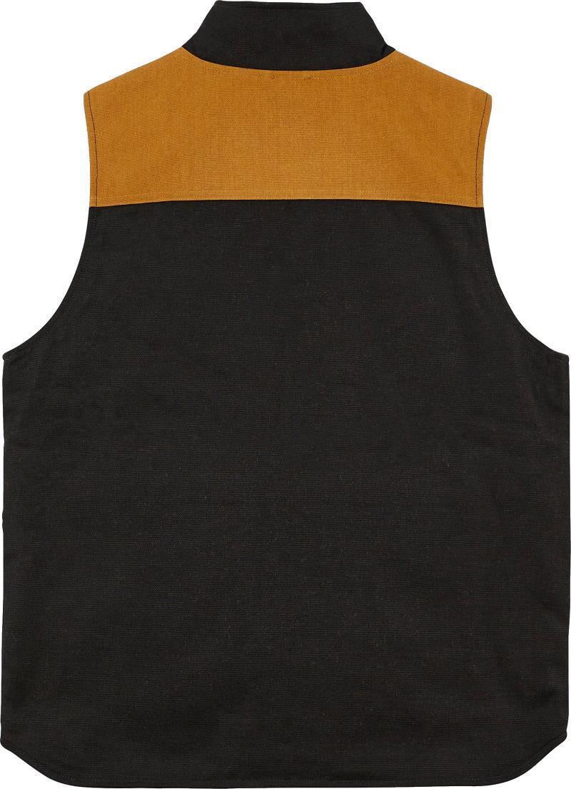 Mustang Pile Work Vest - Mens - Black / Camel 2