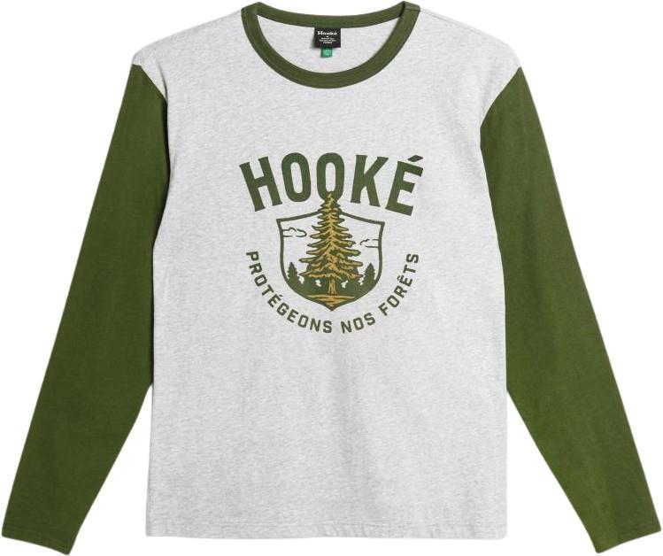Outside by the River LS Pocket Tee - Mens - heather grey / green 1