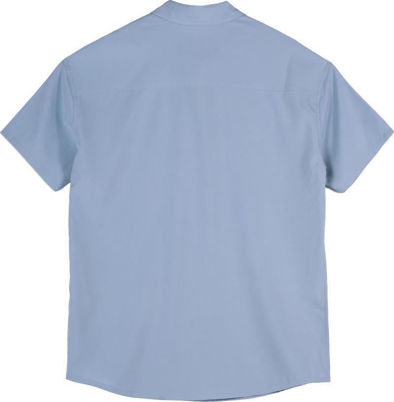 Oversized Half-Plaket Shirt - Womens - blue fog 1