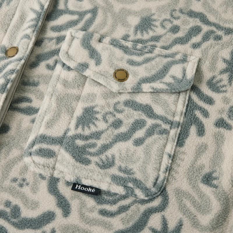 Oversized Polar Fleece Shirt - Womens - seabed 1