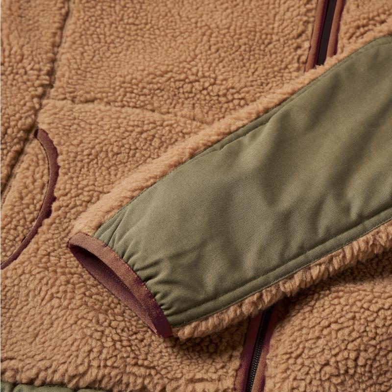 Pile Fleece Hoodie - Womens - Maple Brown / Burnt Olive 4