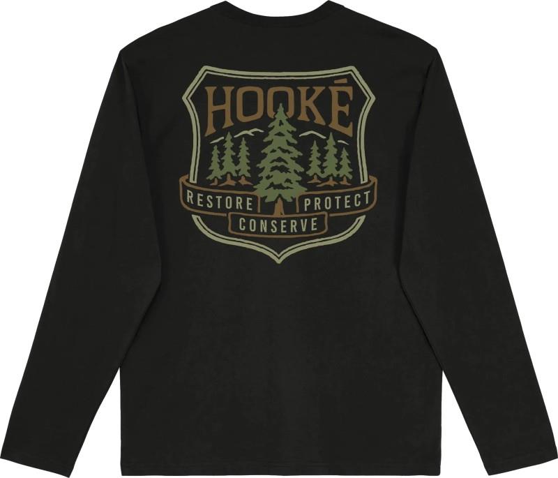Pine Trees Long Sleeve Tee - Mens - black 1
