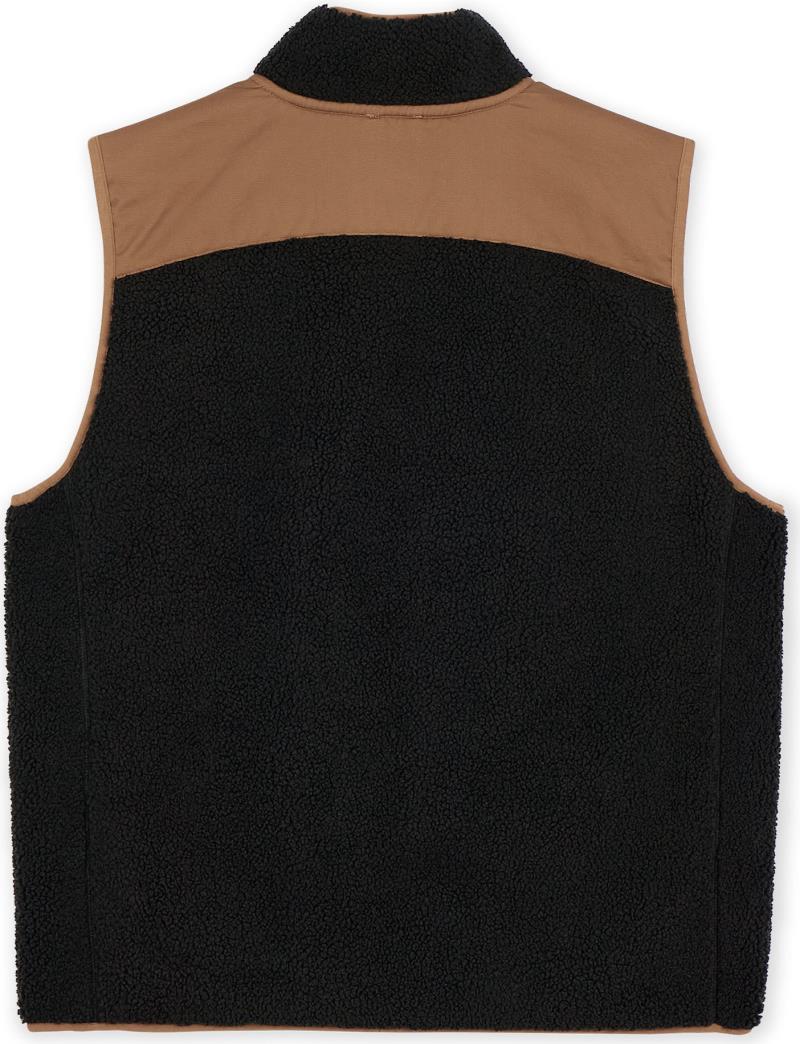 Prairies Pile Fleece Vest - Mens - Black / Maple Brown 2