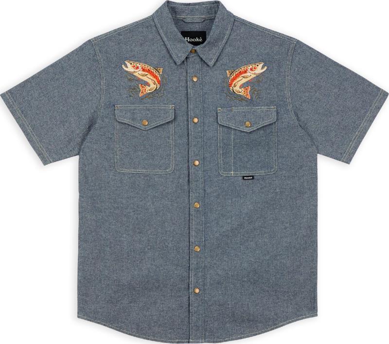 Rainbow Trout SS Shirt - Mens - Blue Chambray 1