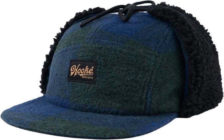 Sherpa Earflap Camper Hat - Navy / Forest Green 1