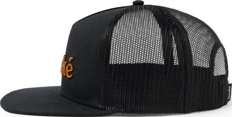Signature Trucker Hat - Black / Leather Brown 2