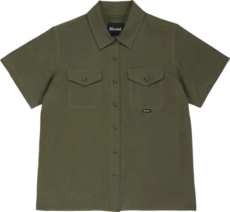 Tencel Linen SS Shirt - Womens - dark olive 1