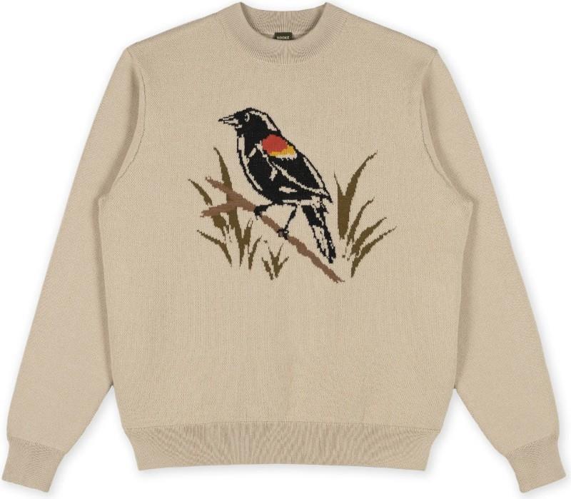 WHC Red-Winged Blackbird Knit Sweater - Womens - oatmeal 1