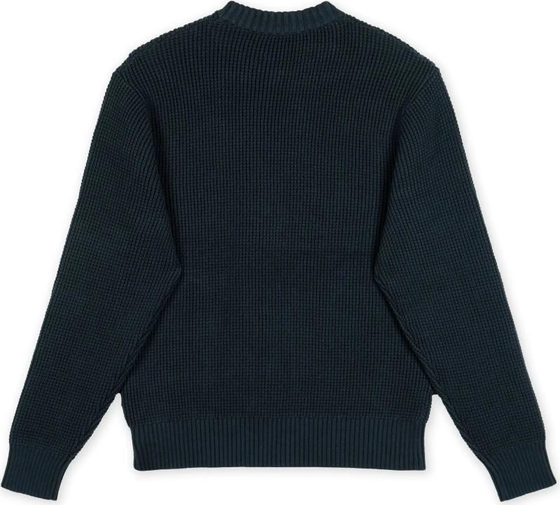 Waffle Knit Sweater - Mens - navy 1
