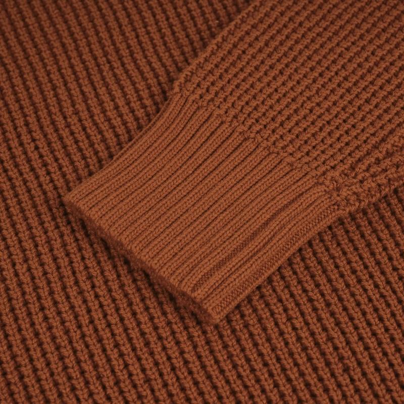 Waffle Knit Sweater - Mens - pecan 1