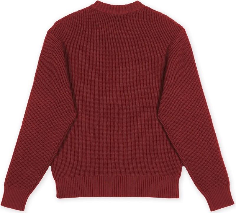 Waffle Knit Sweater - Mens - red leaf 1