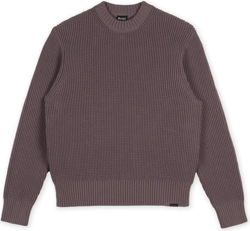 Waffle Knit Sweater - Womens - dark fig 1