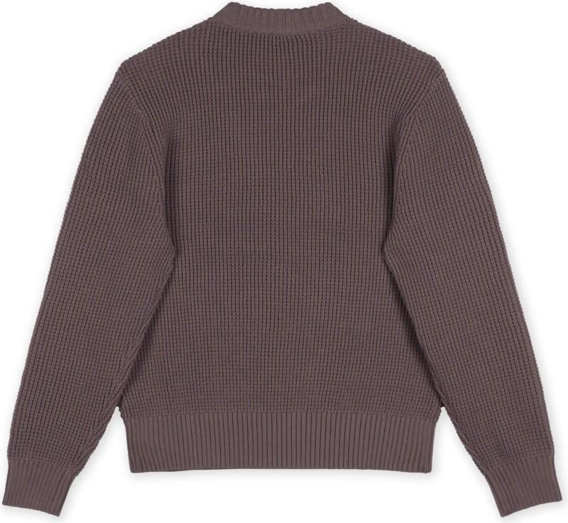 Waffle Knit Sweater - Womens - dark fig 1