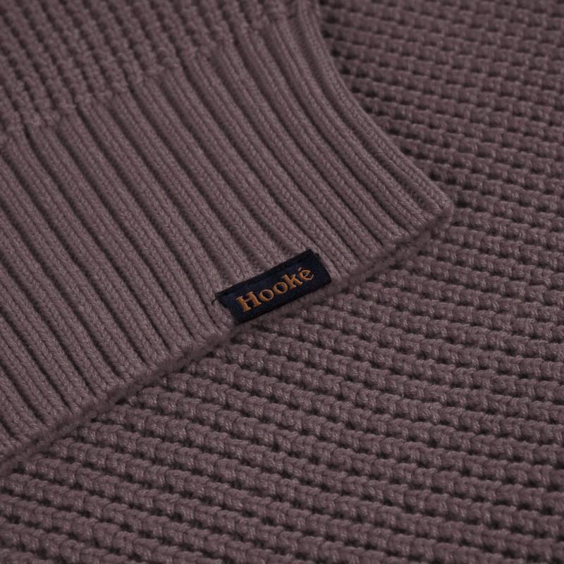 Waffle Knit Sweater - Womens - dark fig 1