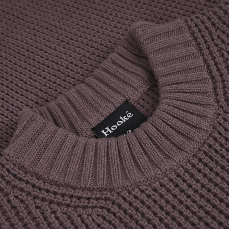 Waffle Knit Sweater - Womens - dark fig 1