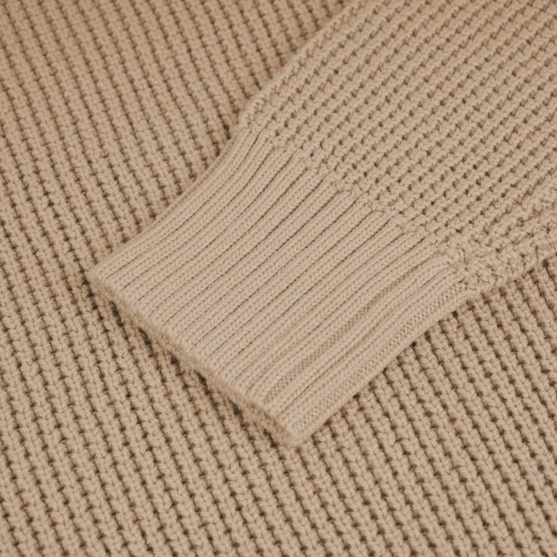 Waffle Knit Sweater - Womens - safari 1