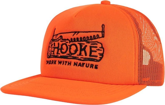 Wood Log Foam Trucker Hat - blaze orange 1