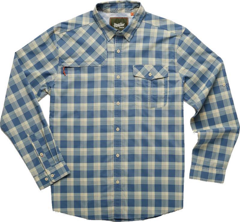 Matagorda Longsleeve - Mens - river plaid / reflection blue 1