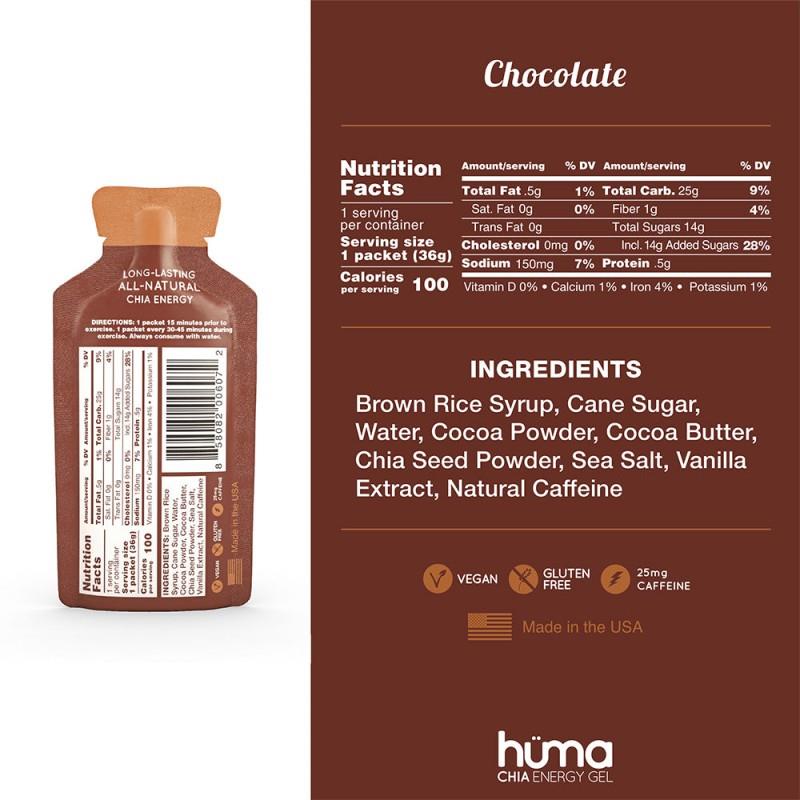 Huma Chia Energy Gel Caffeinated - chocolate 1