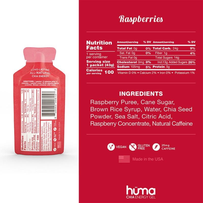 Huma Chia Energy Gel Caffeinated - raspberry 1