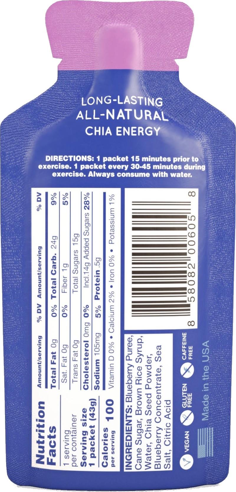 Huma Chia Energy Gel - blueberry 1
