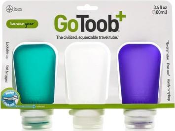 GoToob+ 3-Pack - Large 3.4oz / 100ml - purple / teal / clear 1