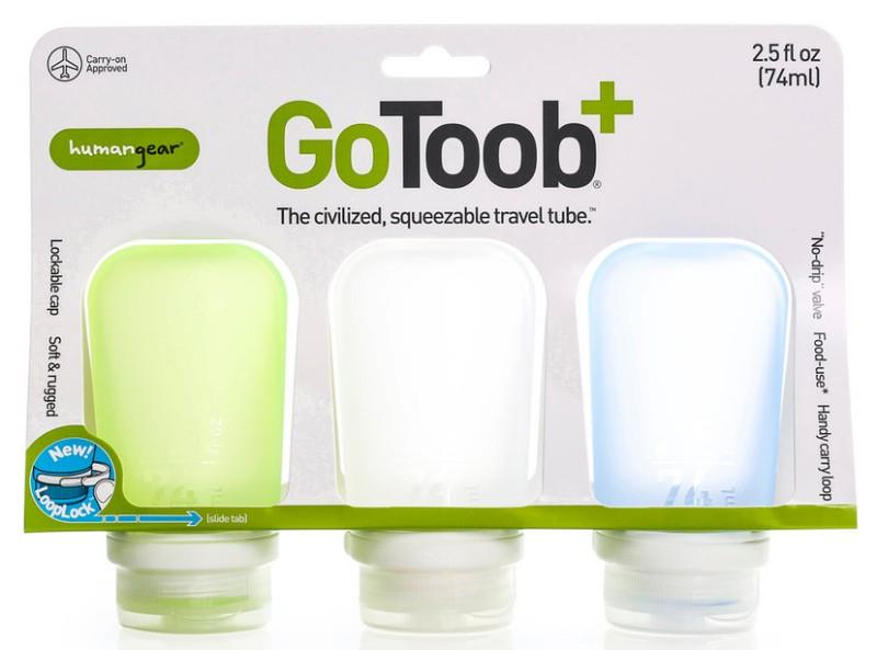 GoToob+ 3-Pack - Medium 2.5oz / 74ml - blue / green / clear 1