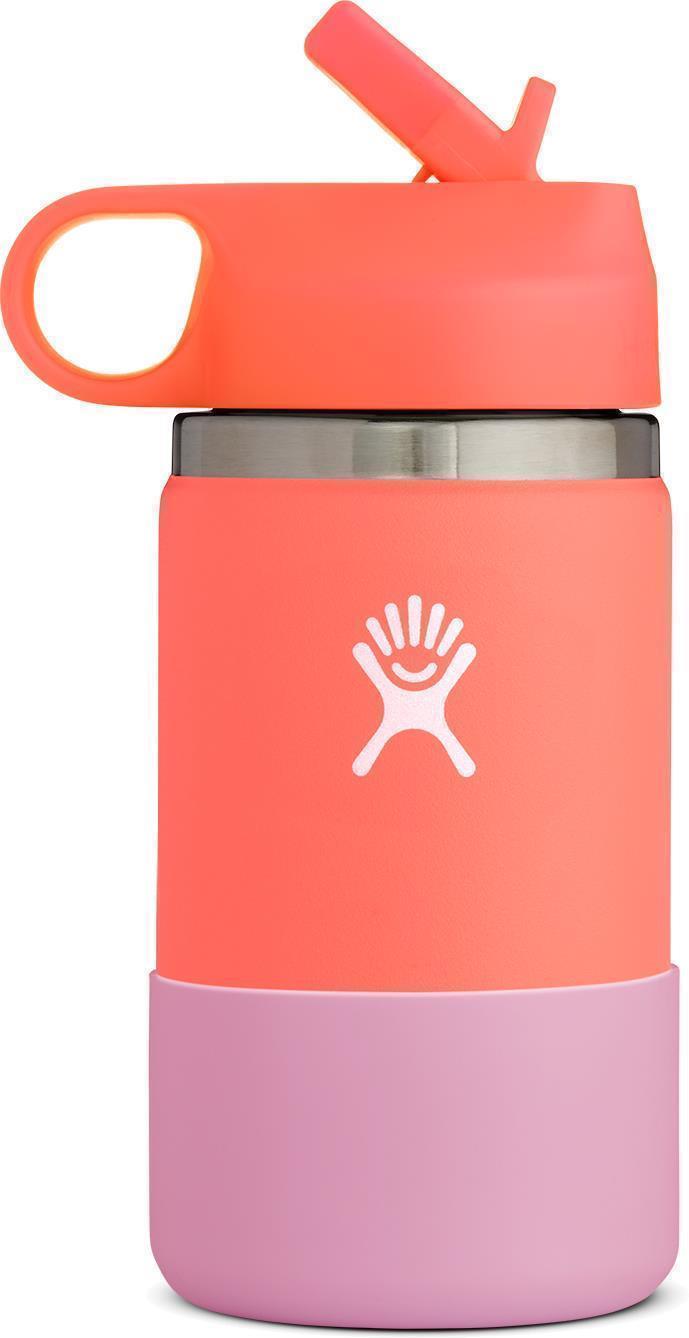 354ml / 12oz Wide Mouth w/ Straw Lid & Boot - Kids - Hibiscus / Peach 1