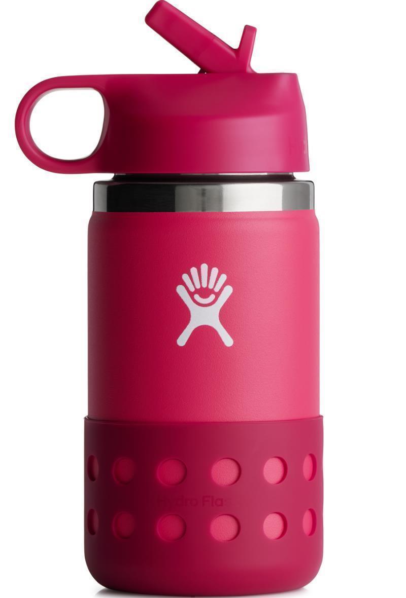 354ml / 12oz Wide Mouth w/ Straw Lid & Boot - Kids - Peony 1