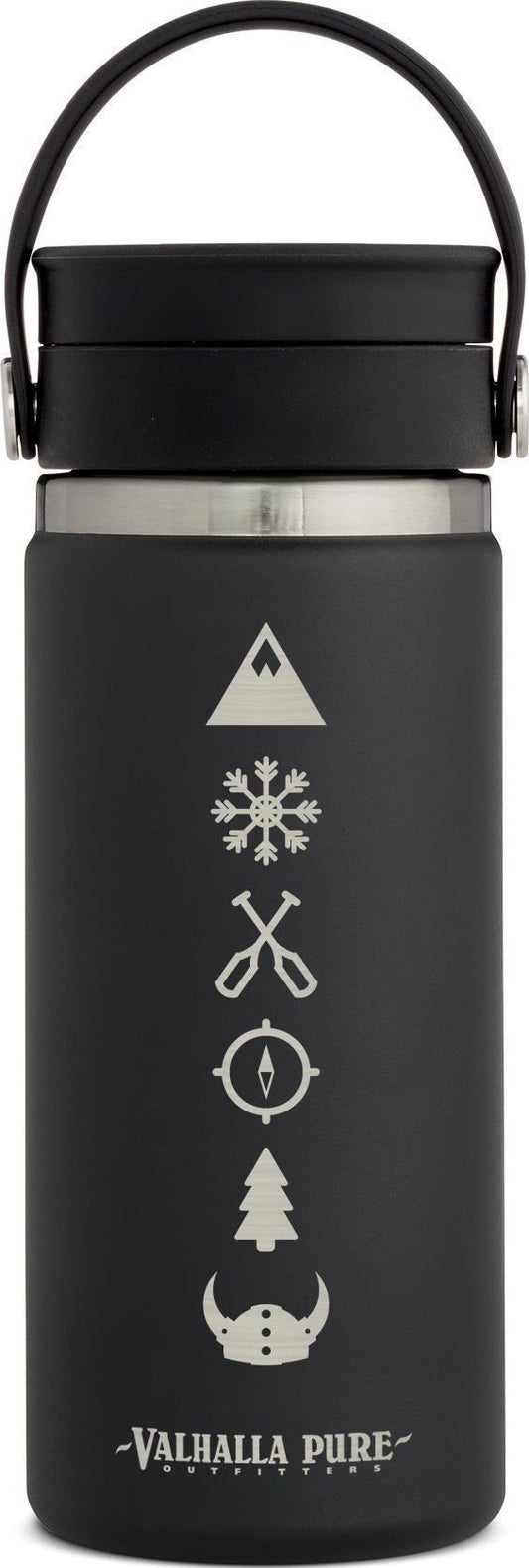 473ml / 16oz Coffee Wide Mouth w/ Flex Sip Lid - VPO Logo - Black 1