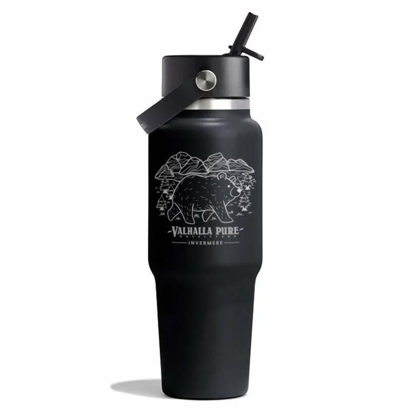 946ml / 32oz Wide Flex Straw Travel Bottle - Invermere - black 1