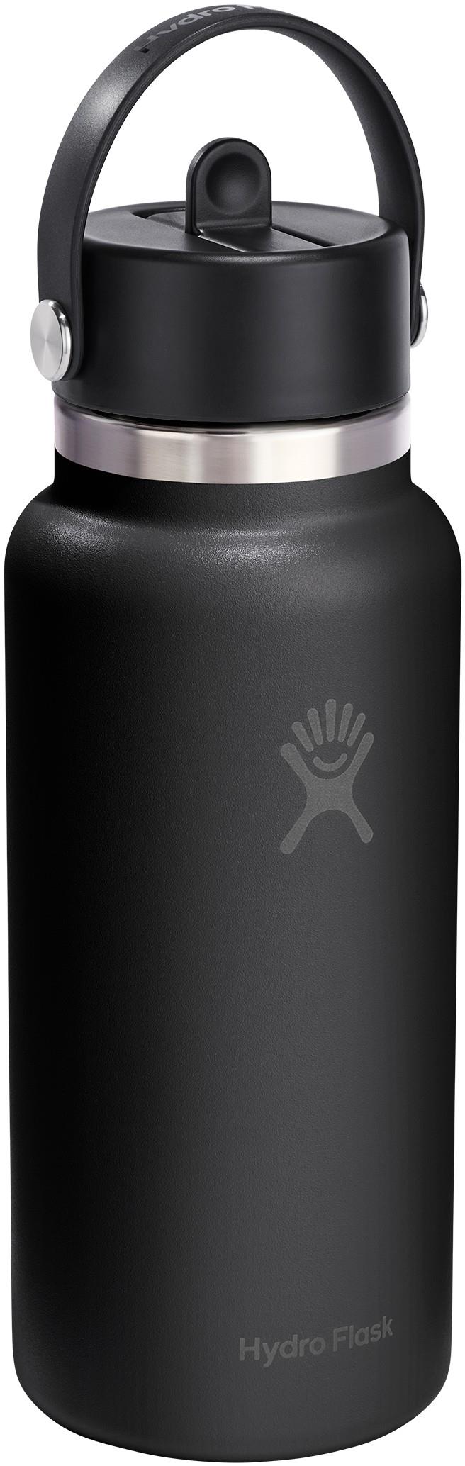 946ml / 32oz Wide Mouth with Flex Straw Cap - black 1