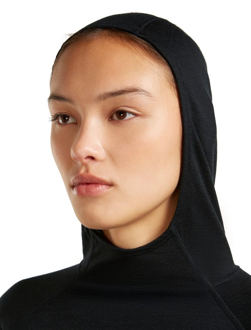 150 MerinoFine Ace LS Hoodie - Womens - black 1