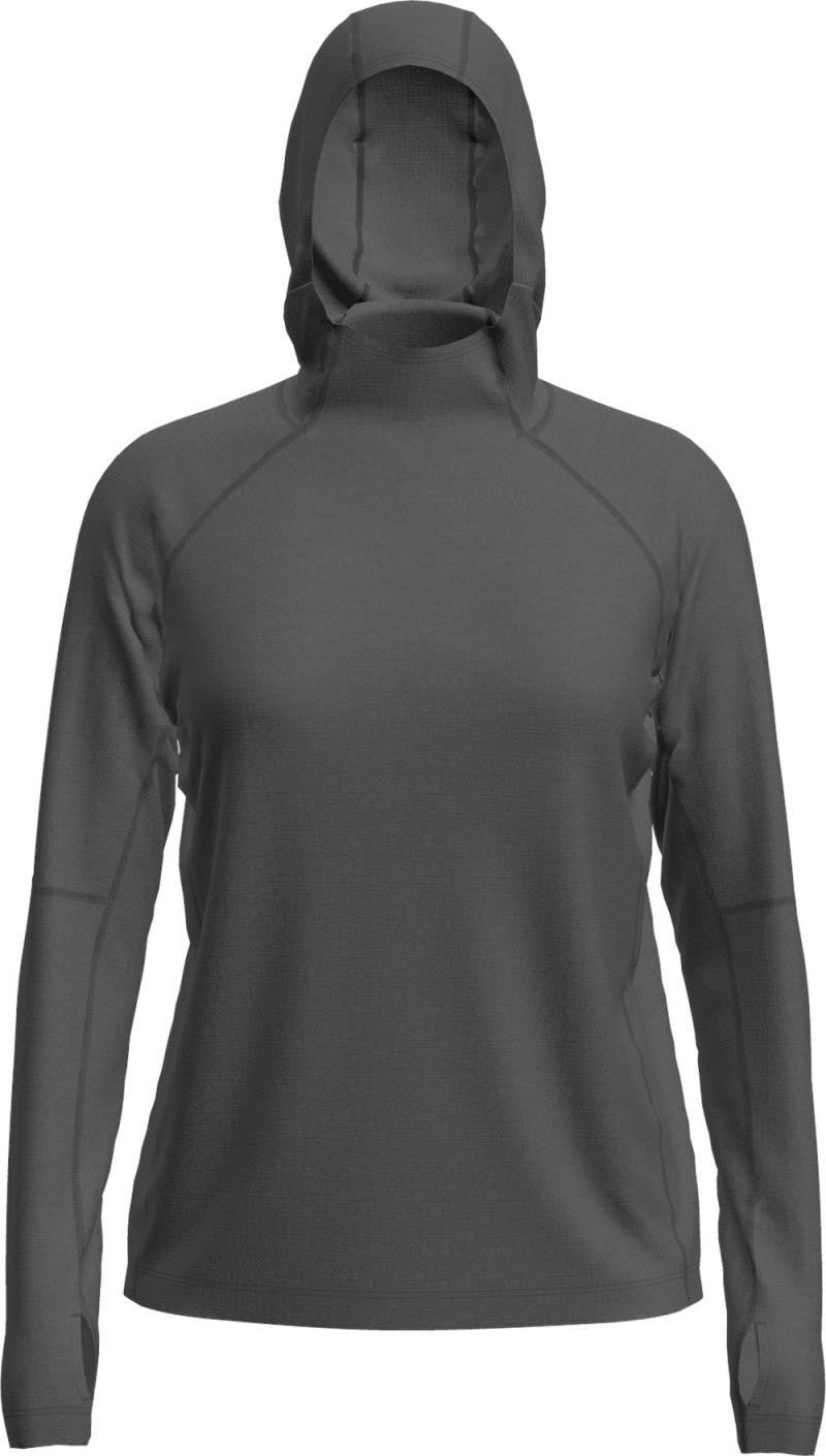 150 MerinoFine Ace LS Hoodie - Womens - obsidian 1