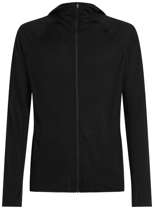 150 MerinoFine Ace LS Zip Hoodie - Mens - black 1
