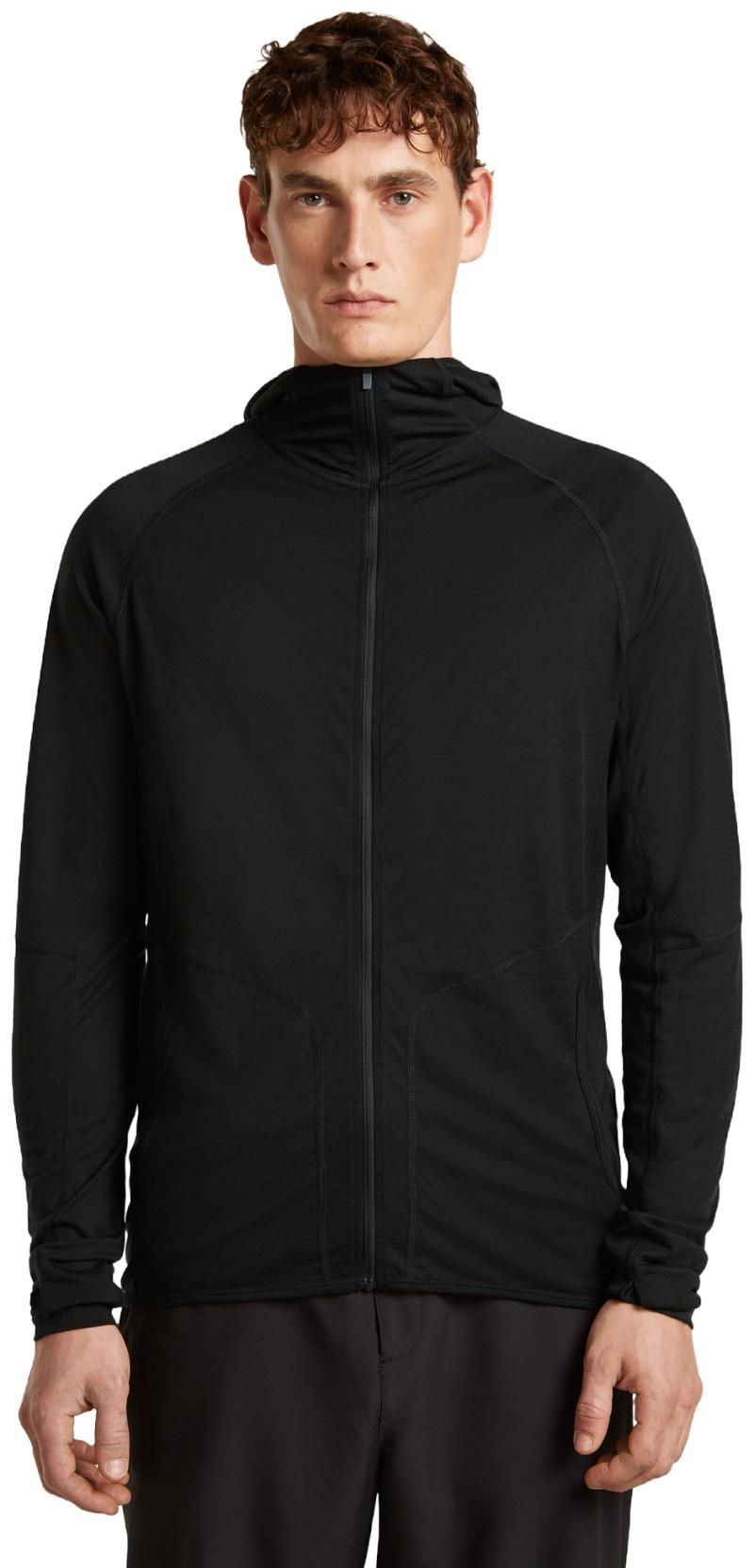 150 MerinoFine Ace LS Zip Hoodie - Mens - black 1